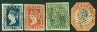 India 1854 imperf issues. ½a, 1a, 2a & 4a. Fine used, full margins except 4a...