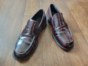 Vintage Barneys New York Men's Burgundy Penny Loafers Size 9 1/2 M Leather - Picture 1 of 12