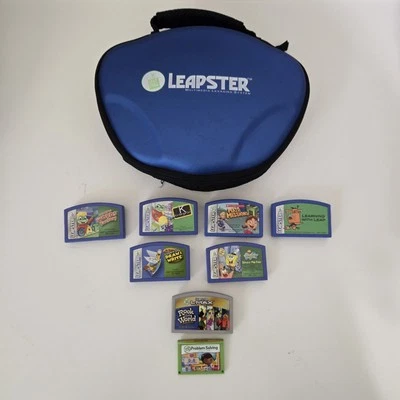 Estojo azul LeapFrog Leapster Learning 8 jogos sortidos Bob Esponja Doc McStuffins - Imagem 1 de 4