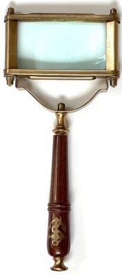 Lupa de mano de latón con acabado y detalle antiguos/mercado mundial 11" Foto 1 de 4