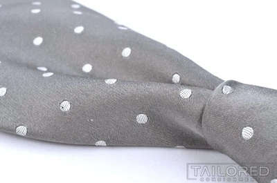 Corbata de lujo Ralph Lauren Purple Label gris plata a lunares 100 % seda - 3,50" Foto 1 de 4