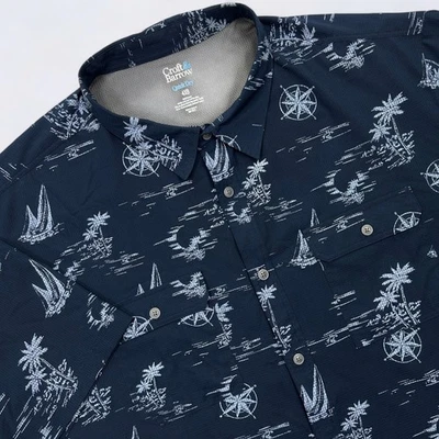 Camisa Croft Barrow de secado rápido para hombre 4XB grande azul vela ventilada palma abotonada Foto 1 de 4
