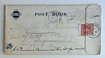 Antique 1906 Erie Railroad Post Book 23 Photos, Train Station, Boat, Scenery - Image 1 of 4