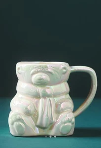 New Anthropologie Pearl Merry Luster Polar Bear Mug Stoneware Christmas - Picture 1 of 1