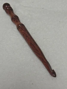 Hand carved BUBINGA  WOOD  YARN  CROCHET HOOK  size K - Picture 1 of 3