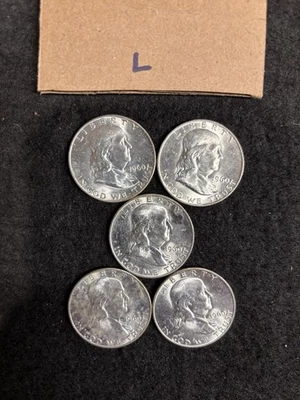 1960-D 50C Franklin Half Dollar Lot Of 5 - Image 1 of 2