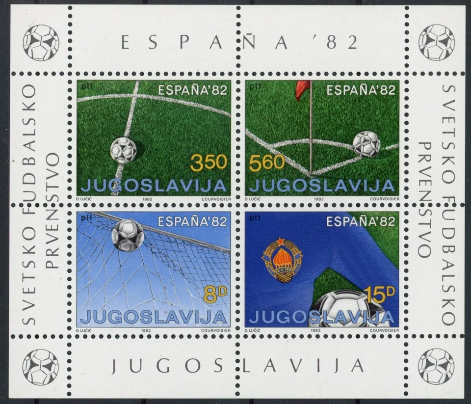 Yugoslavia 1982: Fútbol - Buena hoja MNH muy fina Foto 1 de 1