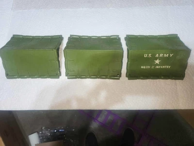 LOTE DE 3 TIENDAS DE CAMPAÑA DE PLÁSTICO MPC FRENTE DE BATALLA EJÉRCITO INCLUYENDO EJÉRCITO DE EE. UU. 351 PRIMERA H.Q. Foto 1 de 2