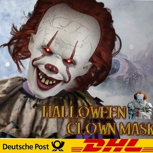 Pennywise Clown Maske Stephen Kings Es Maske Halloween Horror Cosplay Latexmaske - Bild 1 von 12