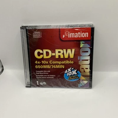 Imation 1 Pack CD-RW Rewritable 650 MB / 74 Min CD Slim Case Design 1x - 4x NIP - Image 1 of 2