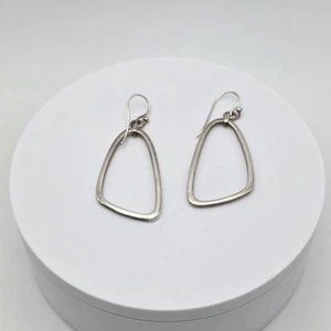 Vtg SILPADA Earrings 925 Sterling Silver Geometric Hoop Dangle Drop FREE $HIP!! - Picture 1 of 7