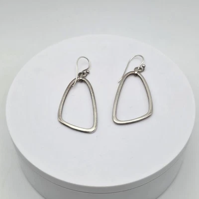 Vtg SILPADA Earrings 925 Sterling Silver Geometric Hoop Dangle Drop FREE $HIP!! - Image 1 of 4
