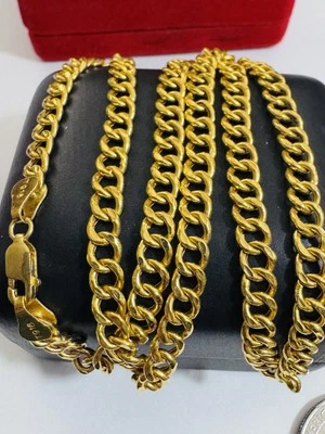 Pure Genuine 22K 916 Real Fine Gold Cuban Chain Necklace 18.5/18” Inch 5mm 11.9g - Image 1 of 4