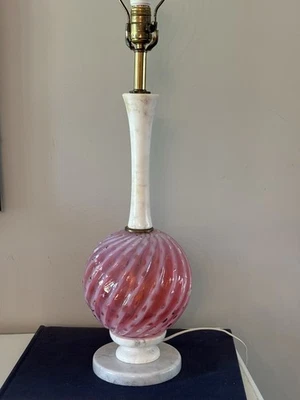 Pink Italian Murat Glass Table Lamp - Image 1 of 4