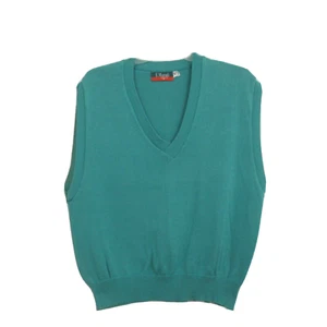 VTG Men's 1980's E Magrath Golf Sweater Vest Sz XL Green 100% Cotton Made in USA - Picture 1 of 7