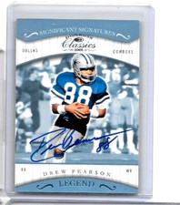 DREW PEARSON 2001 DONRUSS CLASSIC SIGNIFICANT SIGNATURE CERTIFIED AUTOGRAPH