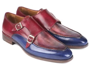 Paul Parkman Blue & Bordeaux Double Monkstraps (ID#SW533YR) - Bild 1 von 6