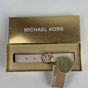 Michael Kors Cream Pave Logo Belt with Gold Buckle and sparkle Size L/XL New NWT - Picture 1 of 10