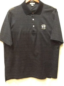 Pebble Beach Classic Golf Shirt Size Large With Logo Black And Cream Pattern - Picture 1 of 5