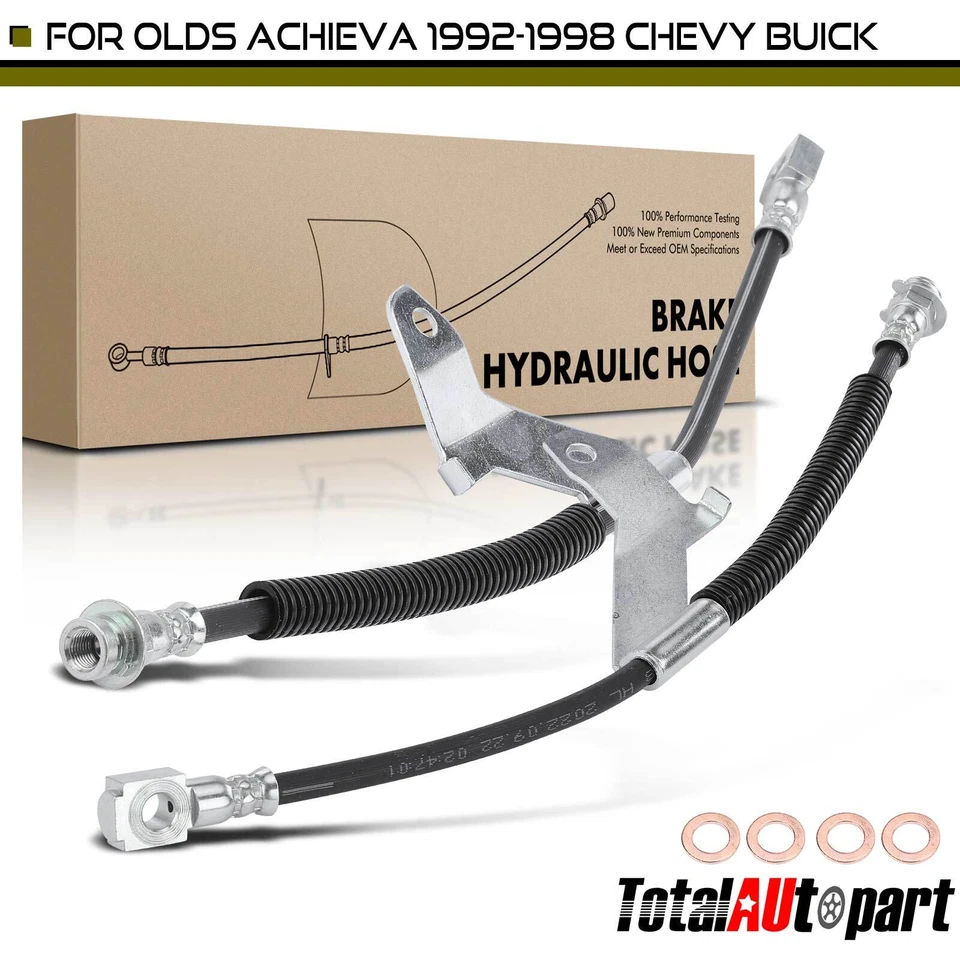 Manguera hidráulica de freno delantera izquierda y derecha 2 piezas para Chevy Oldsmobile Achieva 92-98 Foto 1 de 4