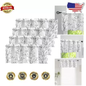 Versatile Tree Branch Print Valance 4-Piece Set - Kitchen & Living Room Decor - Picture 1 of 11