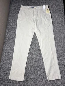 Brooks Brothers Red Fleece Linen Blend Pants Mens 36x34 Beige Chinos NWT - Picture 1 of 13
