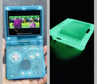 Gameboy Advance SP (Glow In Dark) Handheld Gaming Console IPS Backlit, USB C Mod - Image 1 of 4