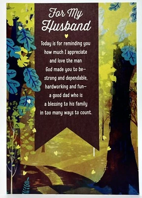 Tarjeta del Día del Padre para Marido Naturaleza Religiosa Tema Día Primavera NUEVO Foto 1 de 4