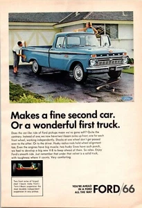ANNUNCIO STAMPA FORD TRUCKS 1966 VINTAGE - Foto 1 di 1