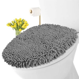Soft Chenille Bathroom Toilet Lid Cover Machine Washable Seat Covers 18.5 X 18.5 - Picture 1 of 9