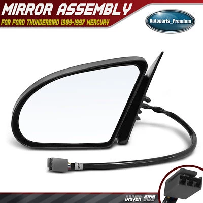 Espejo retrovisor izquierdo izquierdo izquierdo lado del conductor negro para Mercury Cougar 1989-1992 1995-1997 Foto 1 de 4