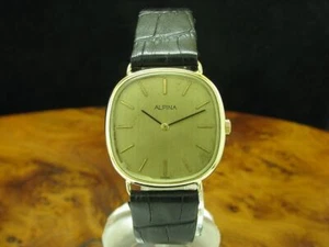 Alpina 14kt 585 Gold Hand Wound Men's Watch / Caliber Felsa 7001 - Picture 1 of 9