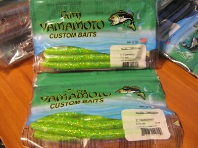 20 Yamamoto Fishing Baits 5" Senko Worms 9-10-169 Chartreuse Large Green & Chart - Image 1 of 4