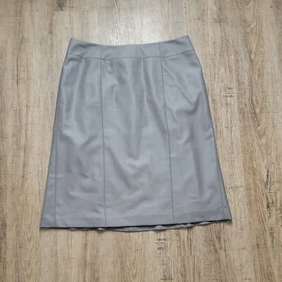 Falda de oficina recta gris hasta la rodilla Jones Wear talla 10 forrada elástica Foto 1 de 4