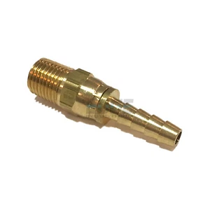 1/4 SWIVEL HOSE BARB X 1/4  MALE NPT Brass Pipe Fitting NPT Gas Fuel Water Air - Picture 1 of 5