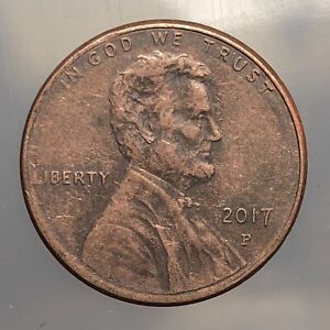 2017 P Lincoln Penny Odd Sparkling Alloy and Off Centered