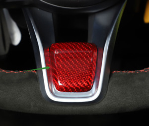 Red Real Carbon Fiber Steering Wheel Decoration For Alfa Romeo Giulia 2020-2021