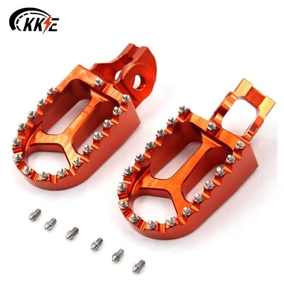 KKE 数控脚钉 脚凳 适合 KTM EXC SXF XCF 125 250 350 450 2017-2024 橙色 — 第 1/4 张图片