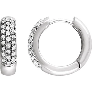 Diamond Hoop Earrings 1/3 ctw GH Color 14K White Yellow Rose Gold Quality - Picture 1 of 8