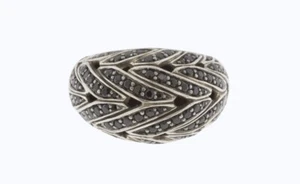 John Hardy Sterling Silver Black Sapphire Pave Style Ring (CSH027994) - Picture 1 of 3