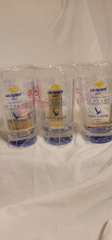 2021 US Open Tennis Grey Goose HoneyDeuce Hard Plastic Tumblers Set of 3 NEW Cover
