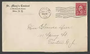 1914 BRIEF UTICA NY ST MARYS KLOSTER - Bild 1 von 1