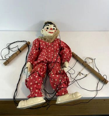 Marioneta Clippo el payaso vintage de los años 30 de Effanbee Toy Co. De colección años 30 Foto 1 de 4