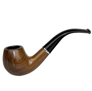 Classic Wood Grain Resin Pipe Chimney Filter Long Smoking Pipes Tobacco 13cm - Picture 1 of 2