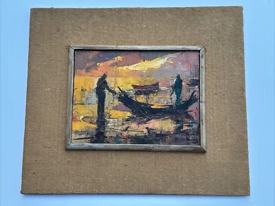 PINTURA JOSHUA MEADOR MEADER MEDIADOS DE SIGLO PLAYA NÁUTICA MISSISSIPPI CALIFORNIA Foto 1 de 4