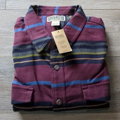 Duluth Flannel Shirt 2XL Tall Mens Burlyweight Chamois Stripe Long Sleeve - Image 1 of 4