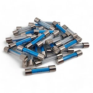30mm Glass Fuses Standard Quick Blow Fast Acting 6x30 Amps 2 5 10 15 20 25 35 50 - Picture 1 of 1