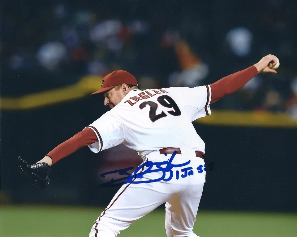 Foto autografiada firmada 8x10 de Brad Ziegler Arizona Diamondbacks - Certificado de autenticidad  Foto 1 de 1