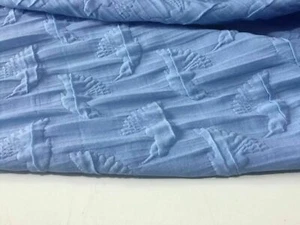 NEW High Class Designer Light Blue Bird Stretch Jacquard Brocade Fabric Material - Picture 1 of 5