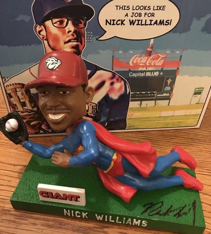 Nick Williams SIGNED Lehigh Valley IronPigs Super Hero Bobblehead (Phillies) Cover